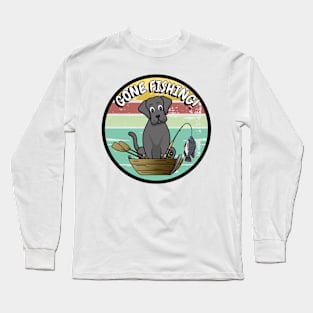 Funny Big black Dog has gone fishing Long Sleeve T-Shirt